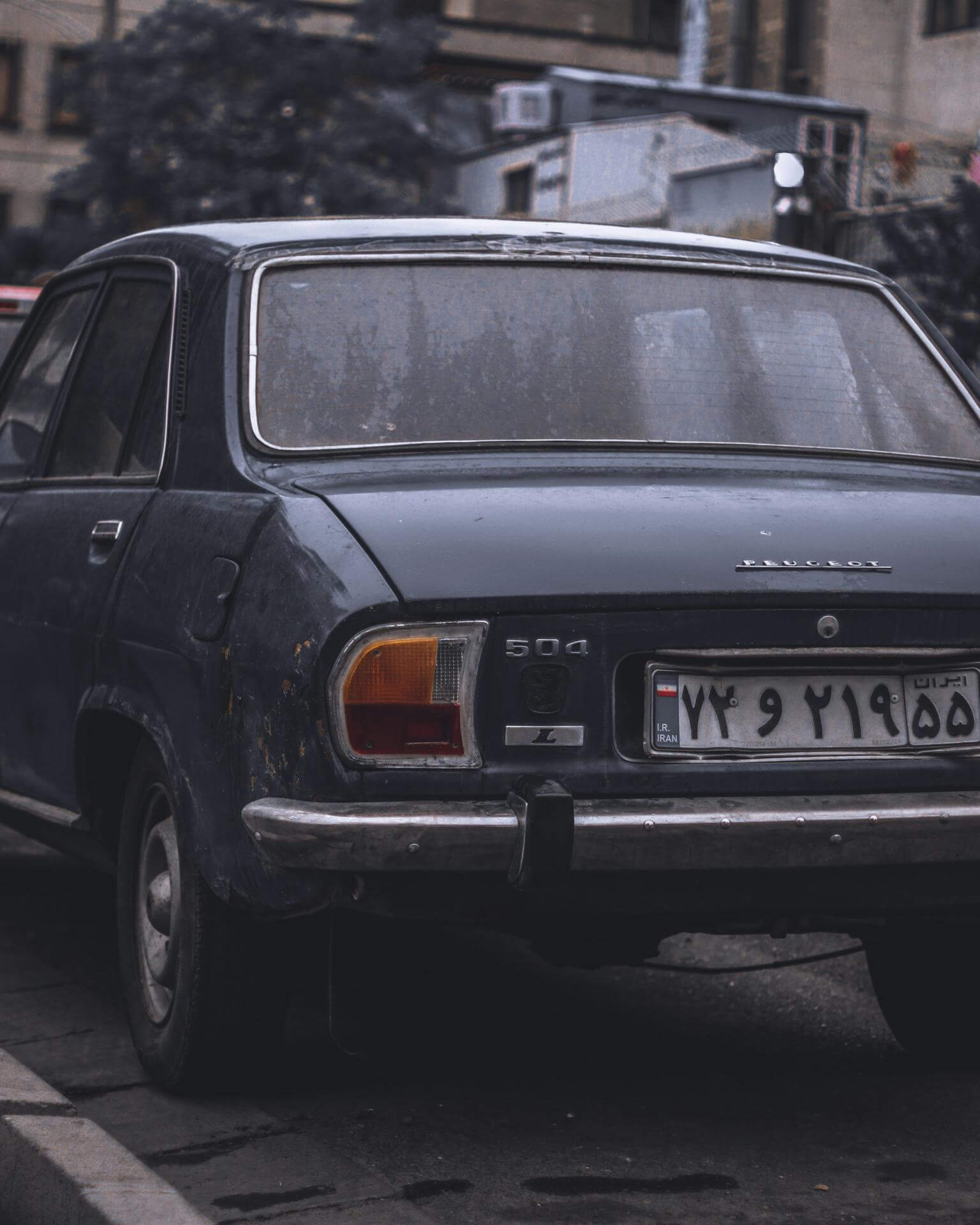 Heck eines Peugeot 504 Oldtimers