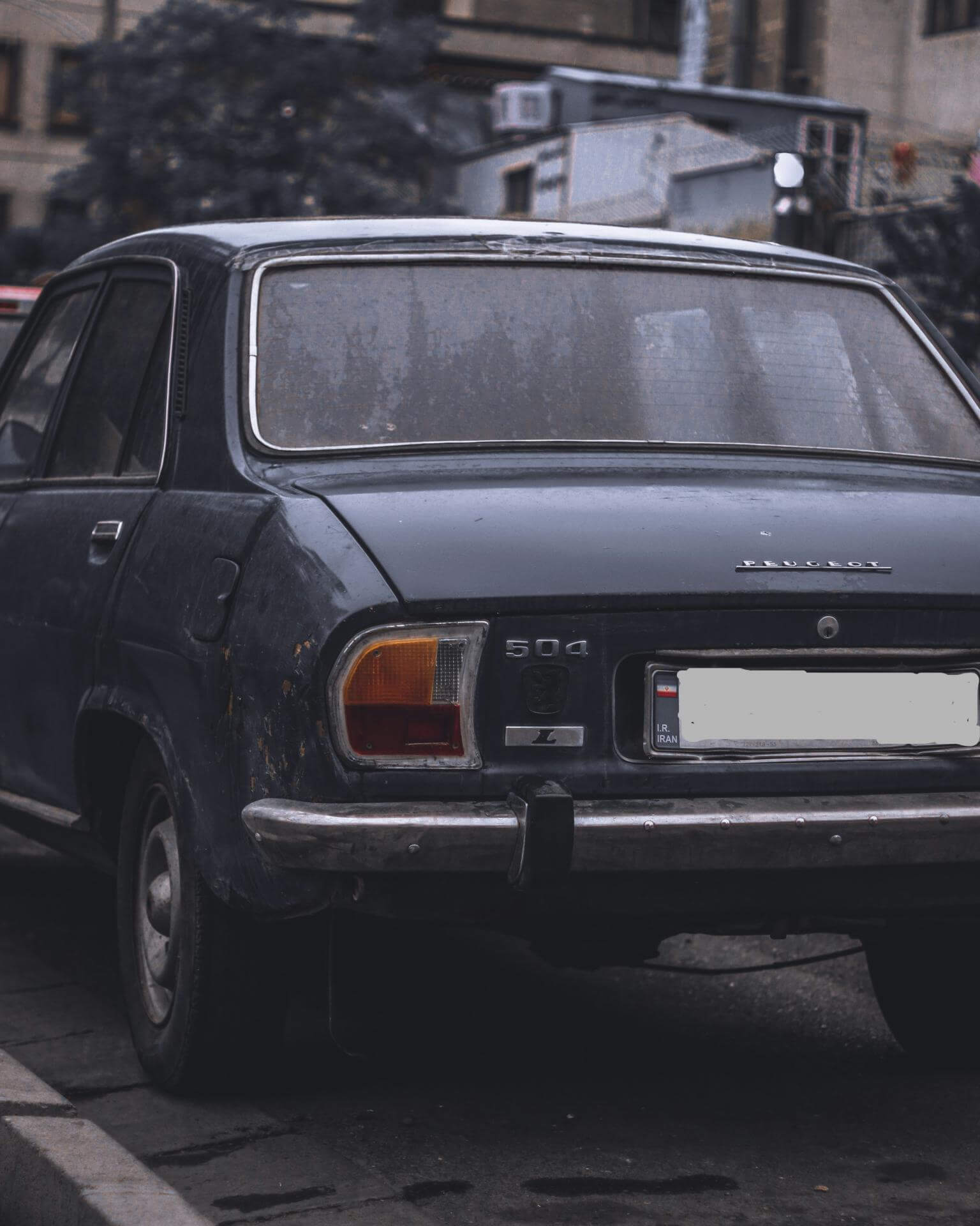 Heck eines Peugeot 504 Oldtimers