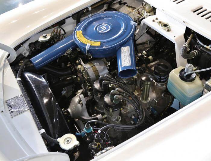 Motor eines Mazda Cosmo Sport L10B Oldtimers
